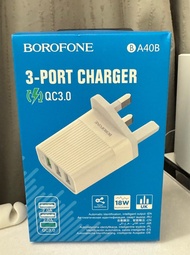 Borofone 3位usb充電火牛QC3.0