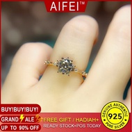 INS Compact 1 Karat Moissanite Vintage Lace Open Ring Pt950 Platinum Open Diamond Ring-Aifei