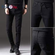 Cozy Up Jeans Men's Black Straight Stretch Slim Skinny Pants