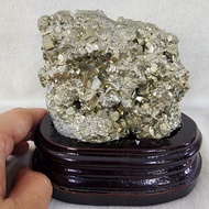 หินไพไรต์เปรู หินก้อนไพไรต์ ไพไรต์ เพชรหน้าทั่ง Peru pyrite (Pyrite)สูงพร้อมฐาน 10.5 ซม.หน้ากว้างพร้