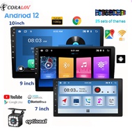 【Ready Stok】CORALOV Universal 7/9/10 Inci 4+32G Mobil Android 12 Head Unit In-Dash Layar IPS 2.5D De