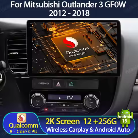 Android 15 Car Radio For Mitsubishi Outlander 3 GF0W GG0W 2012 - 2018 Qualcomm 2DIN Multimedia Stere