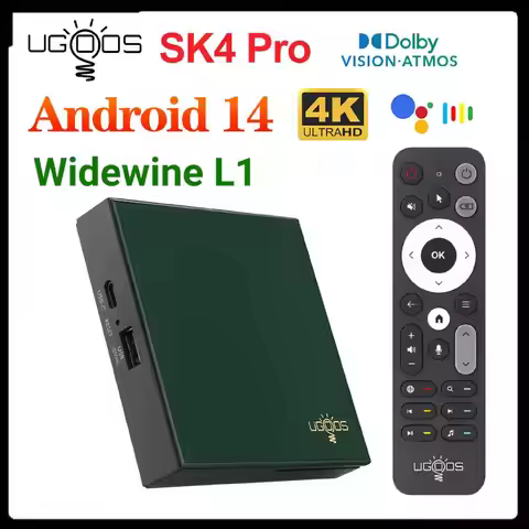 UGOOS SK4 Pro Android 14 TV BOX Amlogic S905X5M-K DTS Dolby Vison ATMOS Audio AI-SR SK4 S905X5M-J An