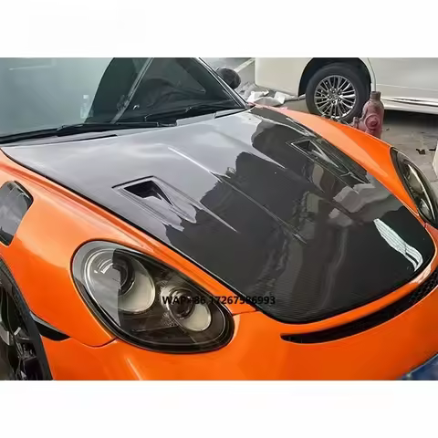 Carbon GT4 Hood for 718 981 987 Cayman Boxster Upgrade GT4 Body Kit Engine Hood