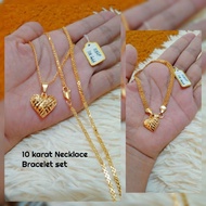 10k Pure Gold Necklace Bracelet Set ( Bismark chain)
