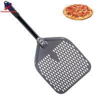 Perforated Pizza Peel 12 Inches Aluminum Pizza Paddle Nonstick Pizza Turning Peel with Anti-Scald Ha
