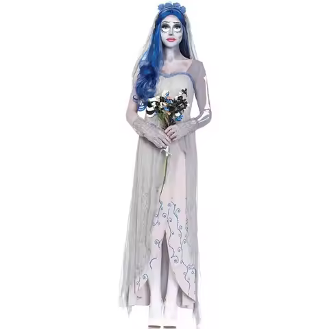 Zawaland Day of The Dead Ghost Bride Cosplay Mexico Holiday Scary Vampire Fancy Dress Women Men Hall