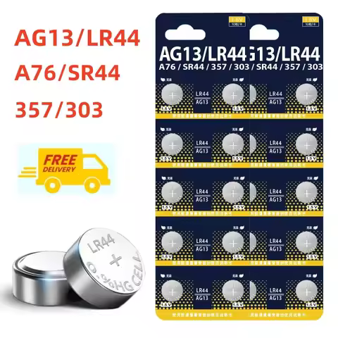 10-100PCS LR44 AG13 Button Cell Battery 1.5V 357 SR44 LR1154 Button Coin SR1154 SP76 Batteries for W