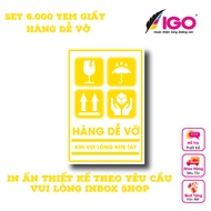 Set 6.000c IGO Fragile Goods Decal size 4 x 6 cm Yellow