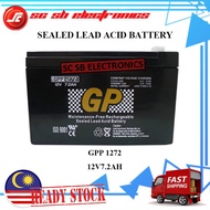 GP 12V 7.2AH FREE RECHARGEABLE SEALED LEAD ACID BATTERY GPP1272