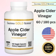 California Gold Nutrition, Apple Cider Vinegar, 60 / 180  Veggie Capsules (450mg per Capsule) Weight