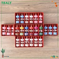 TEALY 6Pcs Christmas Wooden Carousel, Mini Gifts Christmas Handmade Carousel, Decorative DIY Crafts 