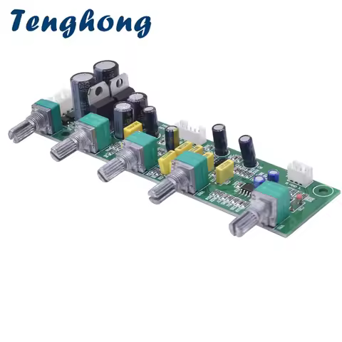 Tenghong NE5532 Subwoofer Preamplifier Board HiFi 2.1 Preamp Tone Board Treble Bass Independent Adju