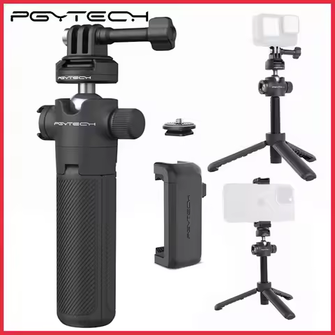 PGYTECH CapLock Extension Pole Tripod Selfie Stick with phone mount Set Fit Standard 1/4 Quick Relea