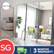 Full Length Mirror Standing Wall Mount Hanging Dressing Aluminium Frame Tall Full Body Mirror