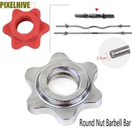 PIXELHIVE​ Dumbell Nut Solid Steel Durable Dumbell Accessory Anti-slip Standard Clamps Dumbell Hexag