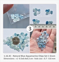1.16.3C-Natural Aquamarine Chips Set 1 Gram-Bahan Kerajinan Perhiasan - 3
