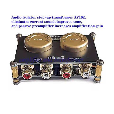 Audio isolator step-up transformer, eliminates current noise, improves tone, and passive preamplifie