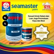 SYK Seamaster Paint Super Glo Undercoat Paint 701 1 Liter 5 Liters Cat Undercoat Cat Putih Undercoat Kayu Besi Cat Alas