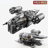 Compatible with LEGO Trong kho 75292 Star Plan Mandalorian Razor Crest Tàu vũ trụ Khối tàu vũ trụ Qu