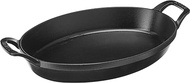 Staub Cast Iron 12.5-inch x 9-inch Oval Baking Dish - Matte Black, Made in France