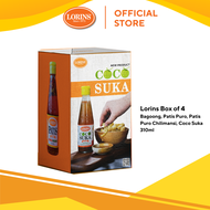 Lorins BOX OF FOUR (Coco Suka + Patis Puro + Patis Puro Chili-mansi + Lorenzana Bagoong Isda)