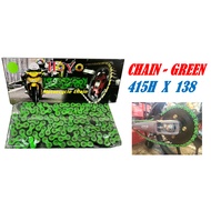 CHAIN 415H GREEN COLOUR-415Hx138L