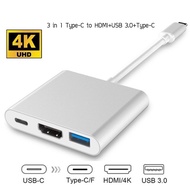 Type-C to HDMI and USB 3.0 Adapter สำหรับ Mirror หน้าจอไปที่ Monitor Projector ผ่าน HDMI รองรับ 4K ULTRA HD Resolution