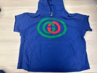 Gucci深藍短袖帽T