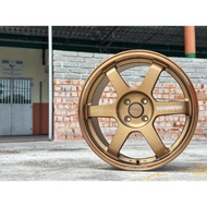 New Car Sport Rim Thailand RAYS WHEELS TE37 17x8J 4x100 ET38 Satin Bronze Milling - Ready Stock