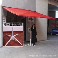 Outdoor Large Canopy Sun Umbrella for Stalls and Shops, Slanted Design with Wide Eaves