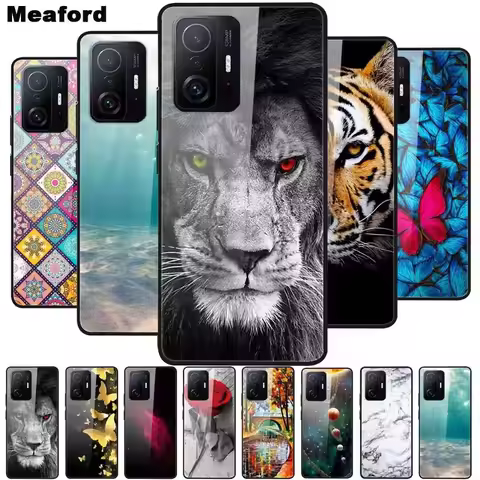 Luxury Case for Xiaomi Mi 11T Pro Cover Tempered Glass Cover for Xiaomi 11T 11 T Pro Phone Case for 
