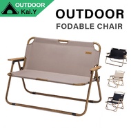 Foldable Double Chair With Back Aluminum Alloy Camping Chair Portable Leisure Park Rest Chair Outdoor Floding Chair