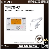 Korg TM-70C White Combo Tuner and Metronome with Contact Microphone (KORG//TM70C//TM70T//COMBO TUNER