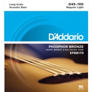 D’Addario® EPBB170 สายกีตาร์เบสโปร่ง สายเบสโปร่ง เบอร์ 45 แบบ Phosphor Bronze (Regular Light 45 - 10