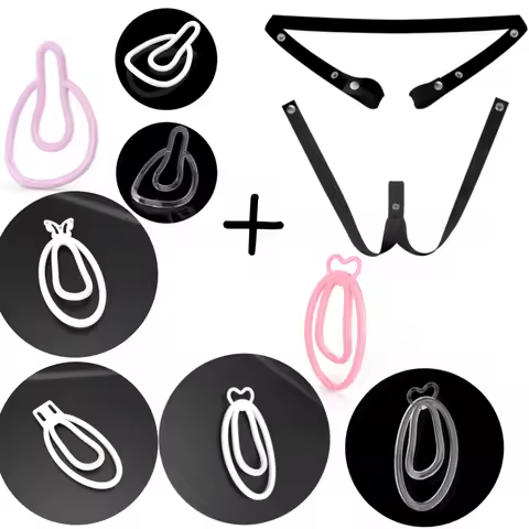 FuFu Clip on Underwear Wearable Heart-shaped Butterfly Design with Waist Belt Restraint Chicken Cage