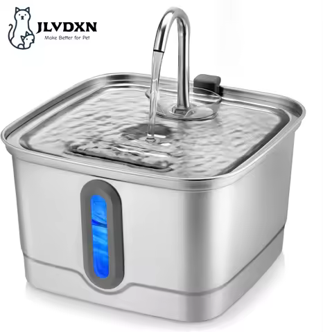 101oz/3L Stainless Steel Cat Water Fountain Automatic Pet Water Dispenser with Replacement Filters f