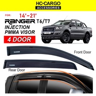Hc Cargo Ford Ranger T6 T7 2014 - 2021 OEM 4 Door Visor Injection Air Press Sun Window Visor (4 Pcs/
