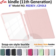 For kindle 11th Generation 6" RS23CV C2V2L3 Basic e-Reader Acrylic Case Detachable Snap-on 2in1 Cove