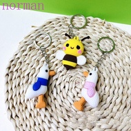 NORMAN Bee Keychain, Little Bee Shape Soft Silicone Bee Silicone Keychain, Delicate Keychain Cartoon Funny Creative Bee Soft Silicone Pendant Kids Gift