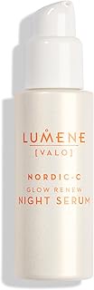 Lumene Nordic-C Skin Glow Renew Night Serum - Overnight Face Exfoliant + Hydrating Serum - Naturally