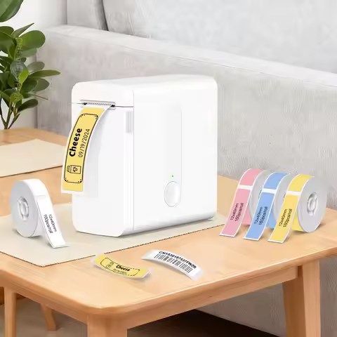 Portable Label Maker D12 Adhesive Sticker Printer Bluetooth Inkless Mini Labeling Machine or 1PK 12x