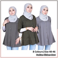 FC Mart - Ironless Blouse / Baju Muslimah Tak Payah Gosok / Plus Size Women Shirt / Blause Wanita / Baju Perempuan Labuh