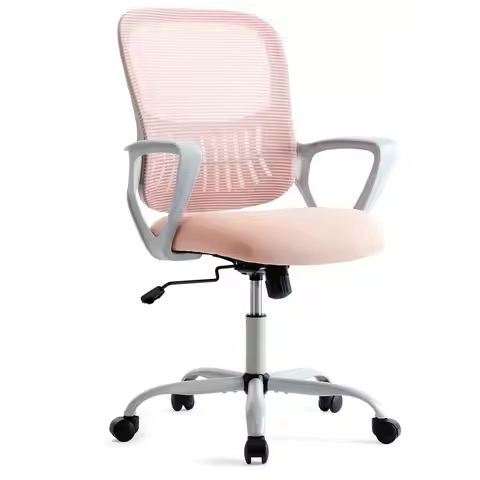 Home Office Computer Chair, Ergonomic Mesh Drafting Chair with Wheels, Foot Rest & Lumbar Support