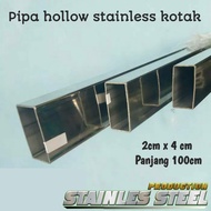 pipa kotak stenlis 2 x 4 hollow stainless 20 x 40 type 201 jidar penggaris