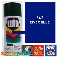 RIVER BLUE ( 242 ) WIN Spray TOA Tin 400cc  Tin /Spray Tin /Cat Tin/ 喷漆 / Cat Spray / Acrylic Lacque