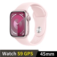 Apple Watch S9 GPS 45mm 粉紅鋁錶殼配淡粉運動錶帶(S/M)