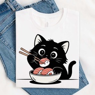Sushi Cat T-Shirt Cute Cat T-Shirt Cat Shirt Women's Cat Tee Cat Lover Gift Funny Cat T-Shirt Cat Gi