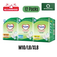 P.Love Plove Standard Adult Tape Diapers - M10 / L8+1 / XL8 (12 Packs) / One Carton