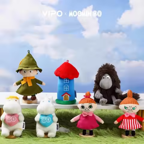 VIPO Moomin 80th Anniversary Blind Box Plush Figures Cozy Collectible Fashion Keychain Soft Toys Gif